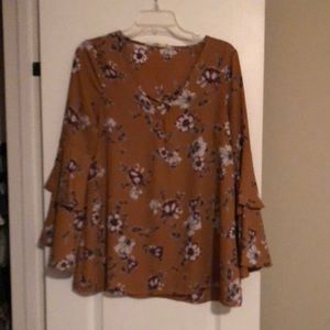 By Together Mustard Floral Top in Size Small